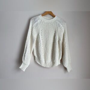 Harper Heritage white knit sweater size large flaw